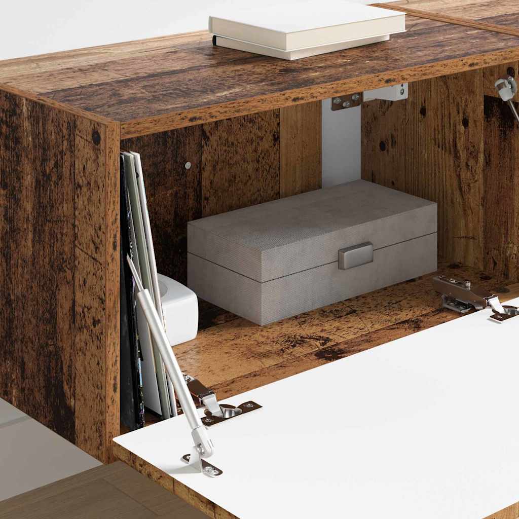 TV Wandkast 2 pcs Oud Hout 60 x 31 x 29,5 cm Bewerkt hout is nu te koop bij PeponiXL, paradijselijk wonen!