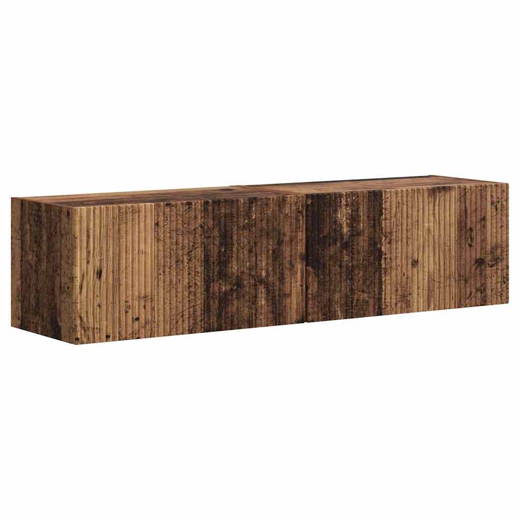TV Wandkast 2 pcs Oud Hout 60 x 31 x 29,5 cm Bewerkt hout is nu te koop bij PeponiXL, paradijselijk wonen!