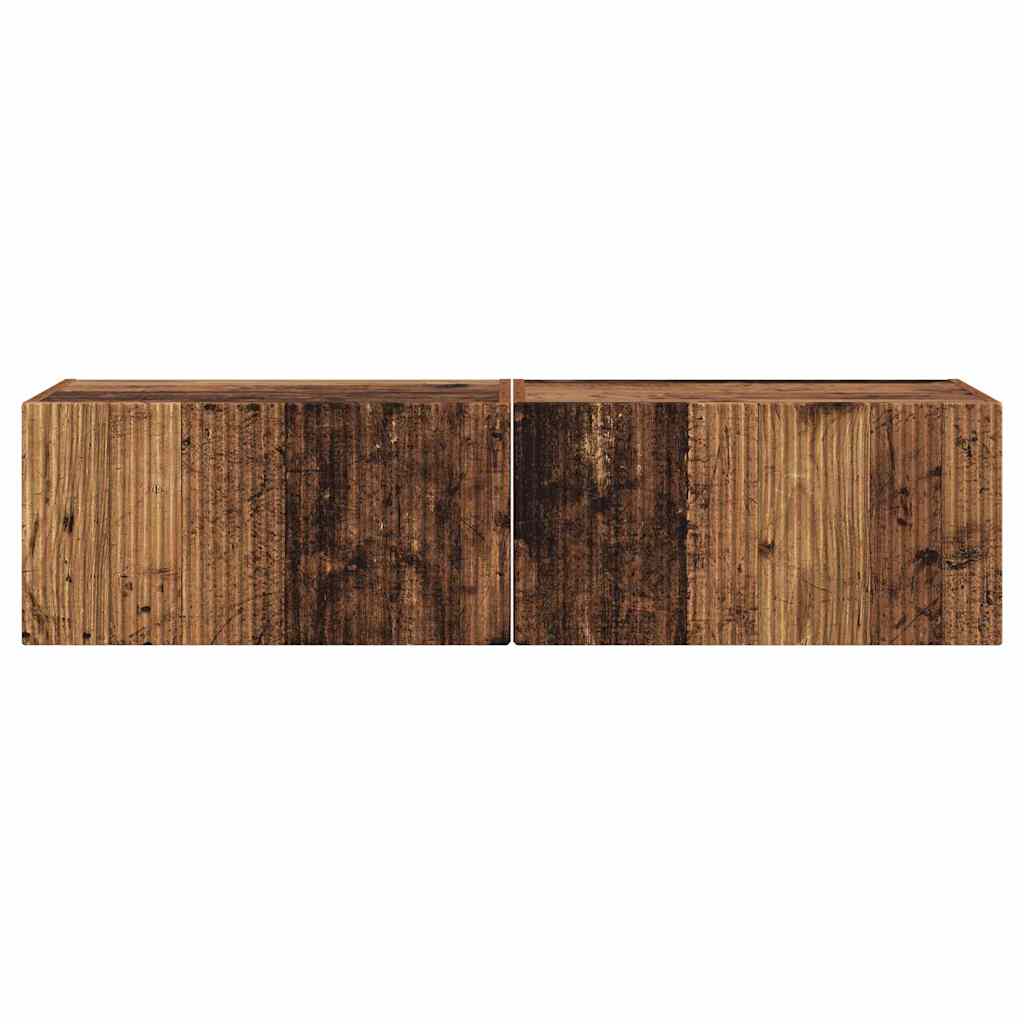 TV Wandkast 2 pcs Oud Hout 60 x 31 x 29,5 cm Bewerkt hout is nu te koop bij PeponiXL, paradijselijk wonen!