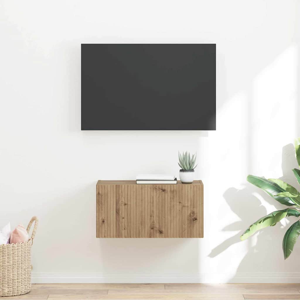 TV Wandkast 60 x 31 x 29,5 cm Ambachtelijk eiken Bewerkt hout is nu te koop bij PeponiXL, paradijselijk wonen!