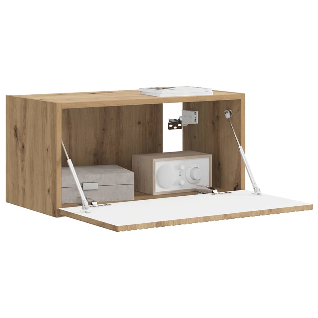 TV Wandkast 60 x 31 x 29,5 cm Ambachtelijk eiken Bewerkt hout is nu te koop bij PeponiXL, paradijselijk wonen!