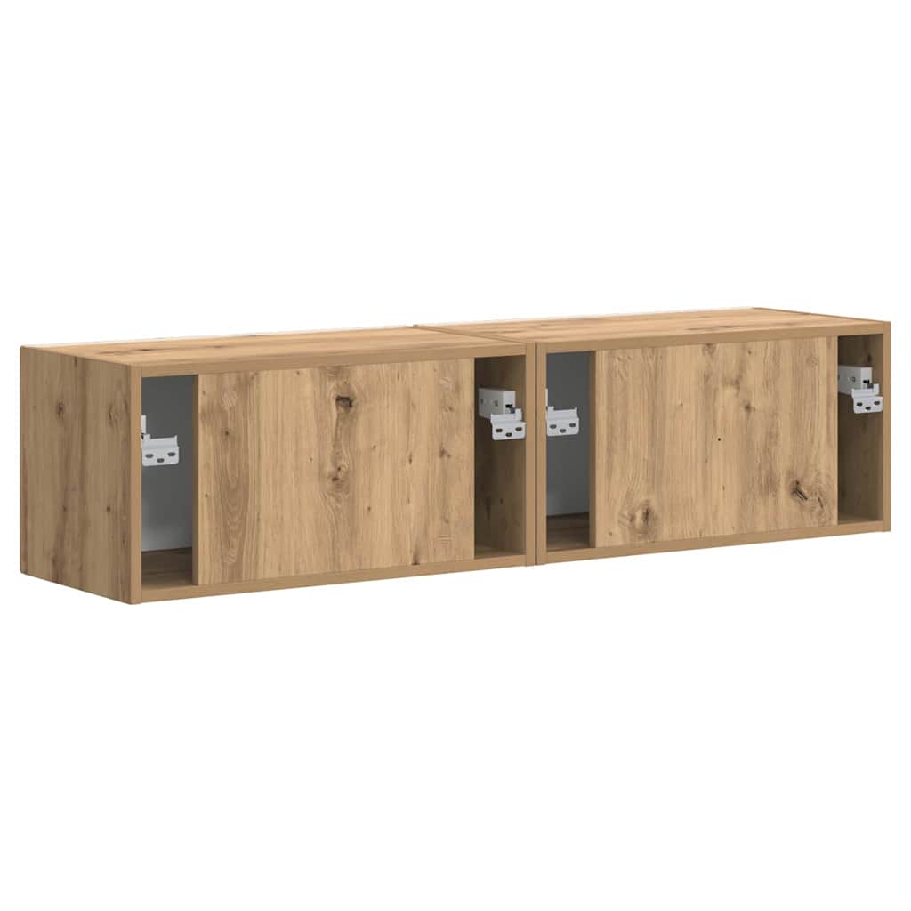 TV Wandkast 2 pcs Ambachtelijk eiken 60 x 31 x 29,5 cm is nu te koop bij PeponiXL, paradijselijk wonen!