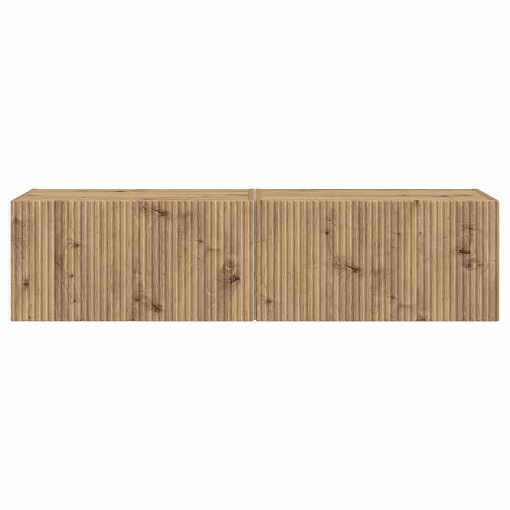 TV Wandkast 2 pcs Ambachtelijk eiken 60 x 31 x 29,5 cm is nu te koop bij PeponiXL, paradijselijk wonen!