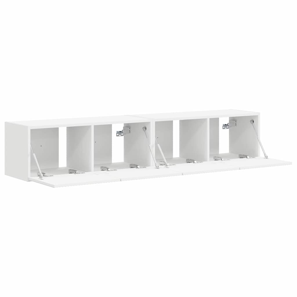 TV Wandkast 2 pcs Wit 78,5 x 31 x 29,5 cm Bewerkt hout is nu te koop bij PeponiXL, paradijselijk wonen!