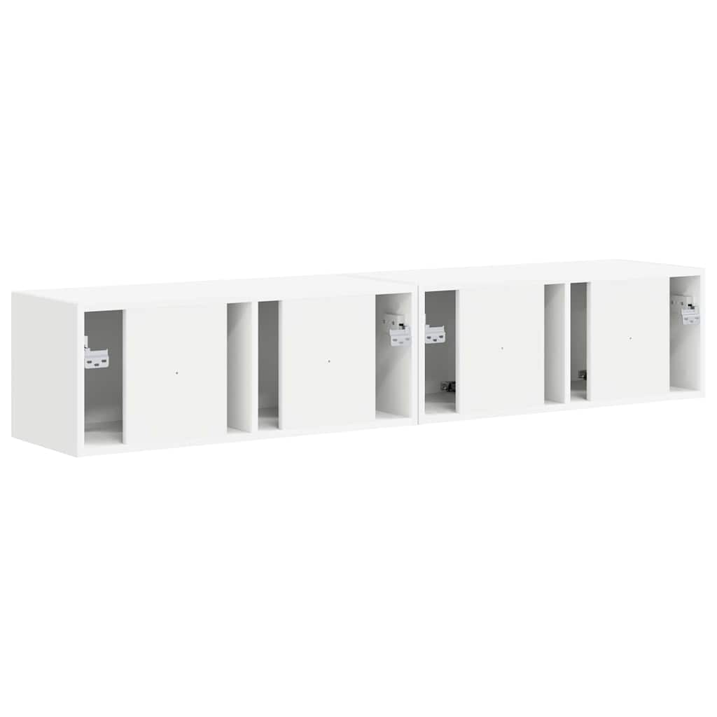 TV Wandkast 2 pcs Wit 78,5 x 31 x 29,5 cm Bewerkt hout is nu te koop bij PeponiXL, paradijselijk wonen!