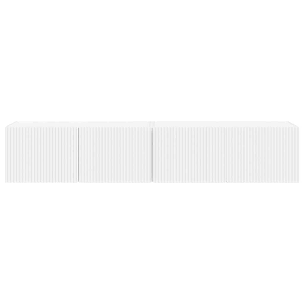 TV Wandkast 2 pcs Wit 78,5 x 31 x 29,5 cm Bewerkt hout is nu te koop bij PeponiXL, paradijselijk wonen!