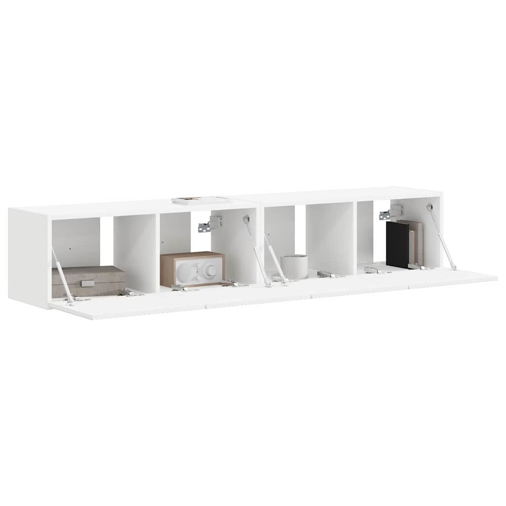 TV Wandkast 2 pcs Wit 78,5 x 31 x 29,5 cm Bewerkt hout is nu te koop bij PeponiXL, paradijselijk wonen!