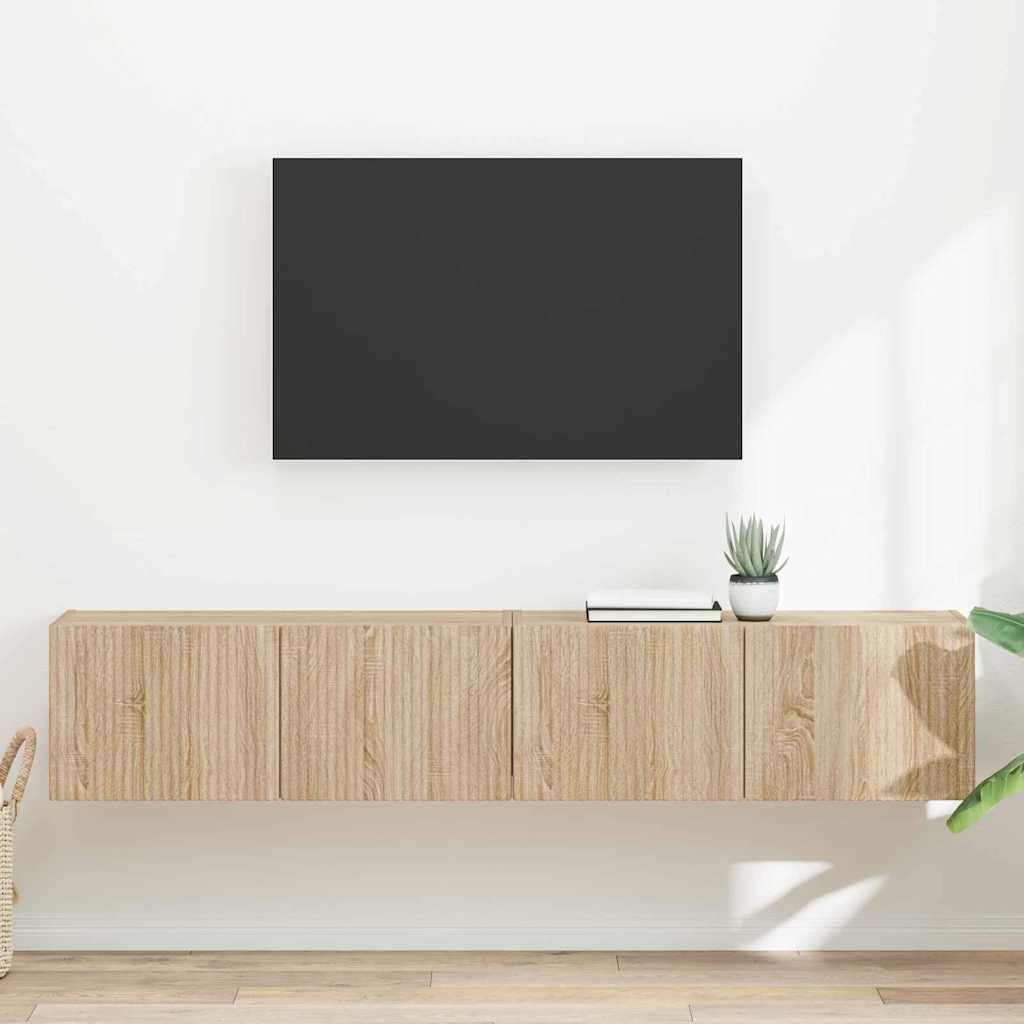 TV Wandkast 2 pcs Sonoma 78,5 x 31 x 29,5 cm Bewerkt hout is nu te koop bij PeponiXL, paradijselijk wonen!
