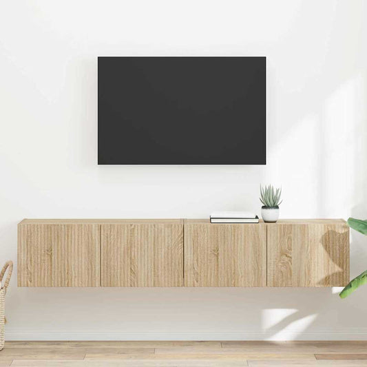 TV Wandkast 2 pcs Sonoma 78,5 x 31 x 29,5 cm Bewerkt hout is nu te koop bij PeponiXL, paradijselijk wonen!