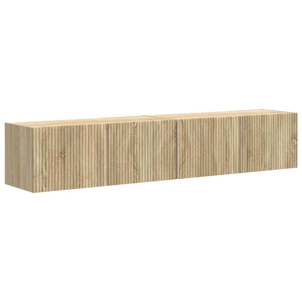 TV Wandkast 2 pcs Sonoma 78,5 x 31 x 29,5 cm Bewerkt hout is nu te koop bij PeponiXL, paradijselijk wonen!