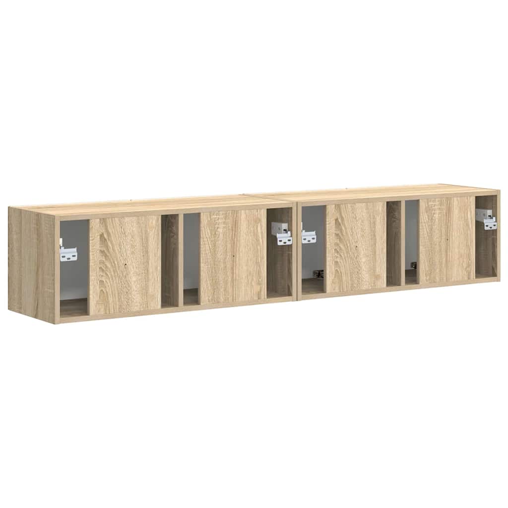 TV Wandkast 2 pcs Sonoma 78,5 x 31 x 29,5 cm Bewerkt hout is nu te koop bij PeponiXL, paradijselijk wonen!