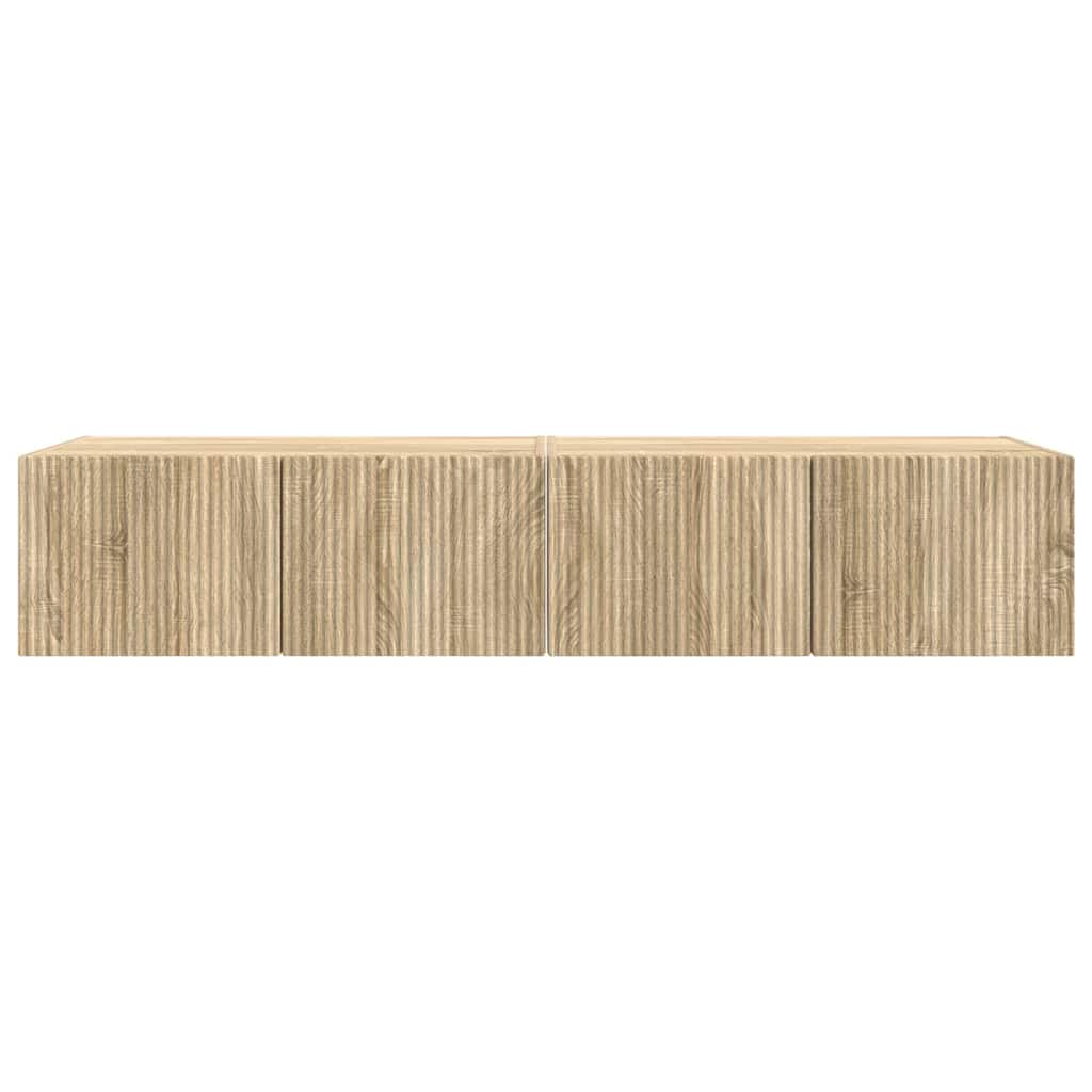 TV Wandkast 2 pcs Sonoma 78,5 x 31 x 29,5 cm Bewerkt hout is nu te koop bij PeponiXL, paradijselijk wonen!