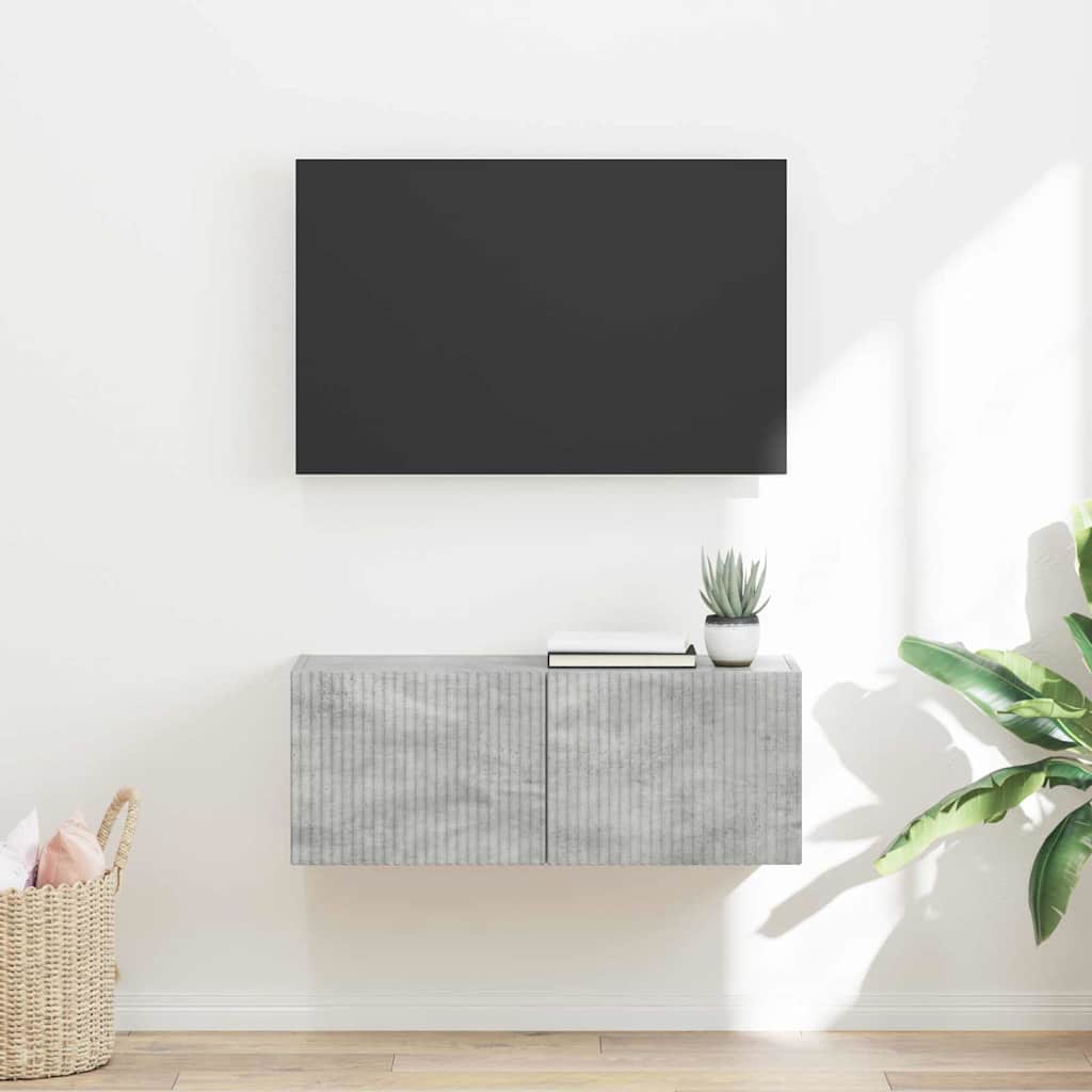 TV Wandkast Beton 78,5 x 31 x 29,5 cm Bewerkt hout is nu te koop bij PeponiXL, paradijselijk wonen!
