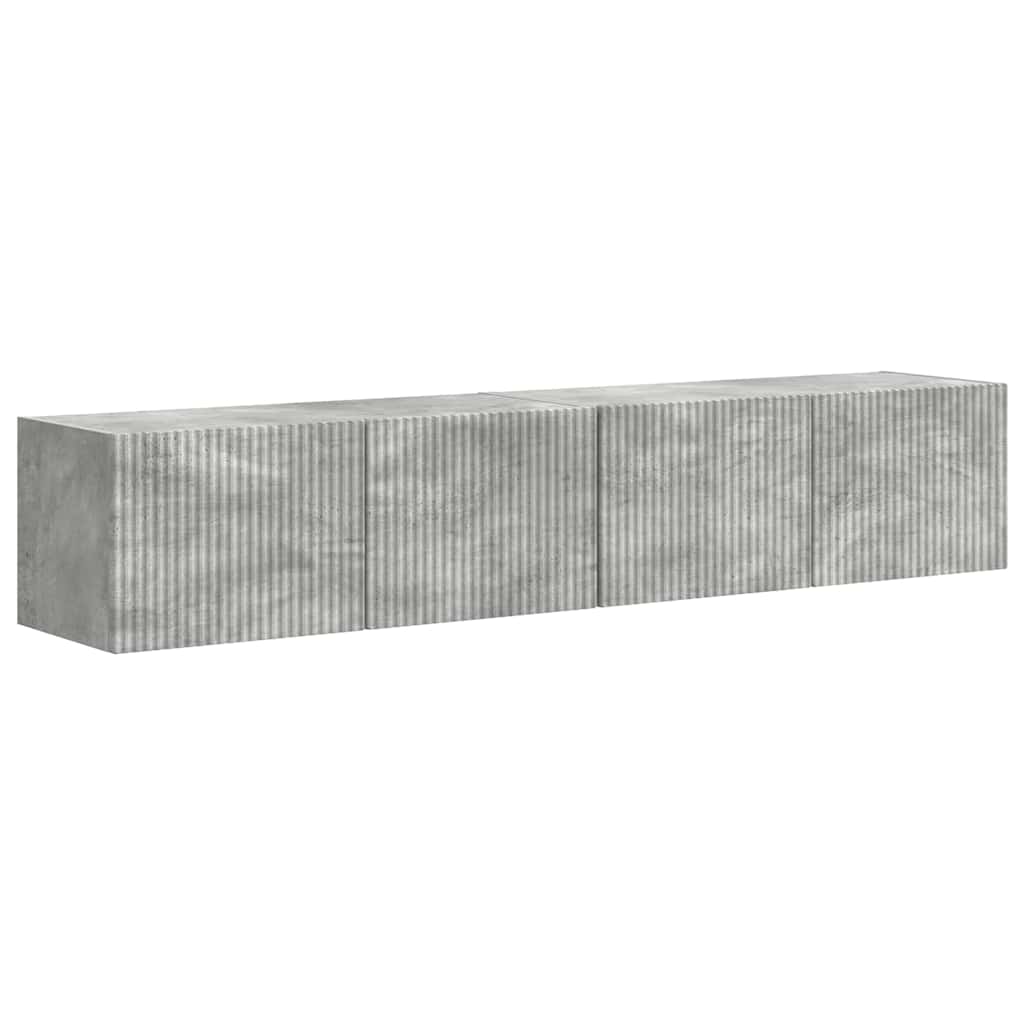 TV Wandkast 2 pcs Beton 78,5 x 31 x 29,5 cm Bewerkt hout is nu te koop bij PeponiXL, paradijselijk wonen!