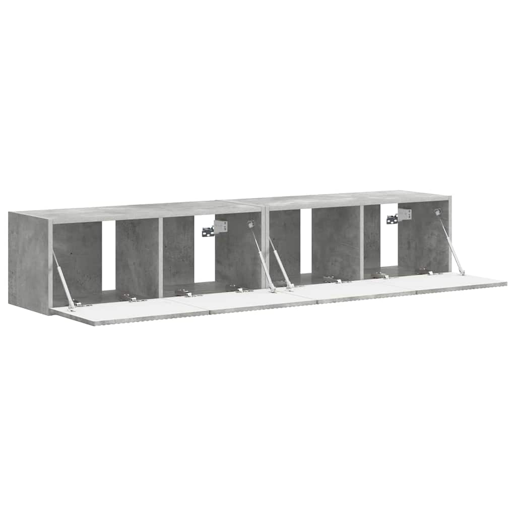 TV Wandkast 2 pcs Beton 78,5 x 31 x 29,5 cm Bewerkt hout is nu te koop bij PeponiXL, paradijselijk wonen!