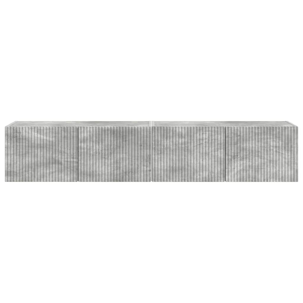 TV Wandkast 2 pcs Beton 78,5 x 31 x 29,5 cm Bewerkt hout is nu te koop bij PeponiXL, paradijselijk wonen!