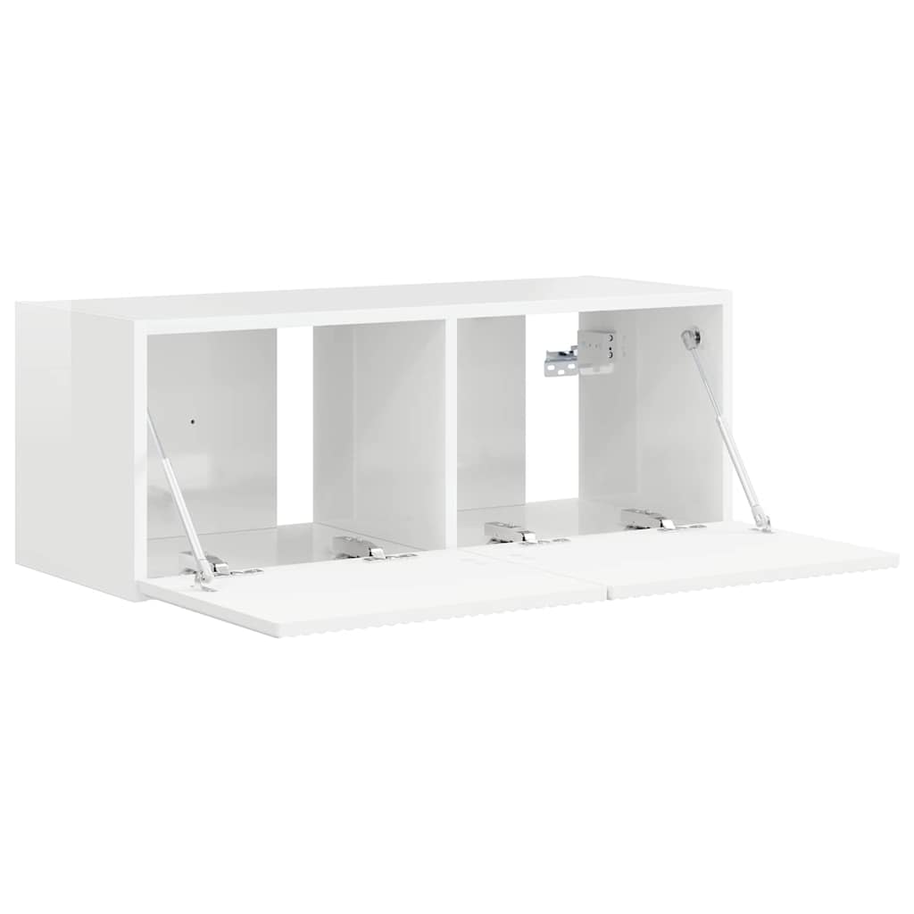 TV Wandkast Glanzend Wit 78,5 x 31 x 29,5 cm Bewerkt hout is nu te koop bij PeponiXL, paradijselijk wonen!