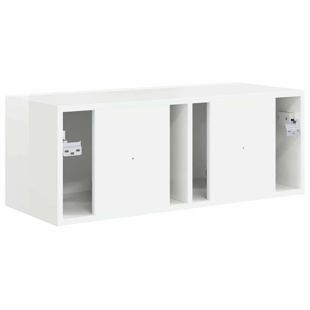 TV Wandkast Glanzend Wit 78,5 x 31 x 29,5 cm Bewerkt hout is nu te koop bij PeponiXL, paradijselijk wonen!