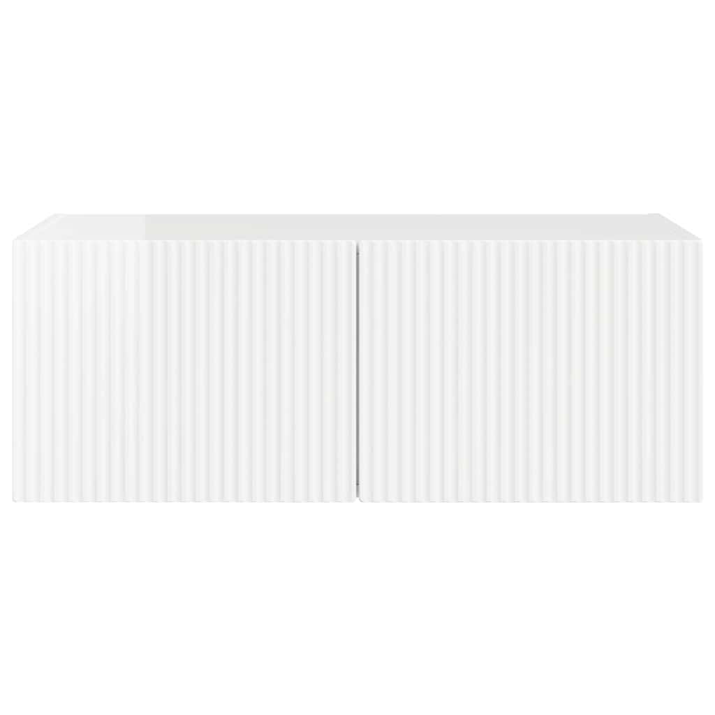 TV Wandkast Glanzend Wit 78,5 x 31 x 29,5 cm Bewerkt hout is nu te koop bij PeponiXL, paradijselijk wonen!