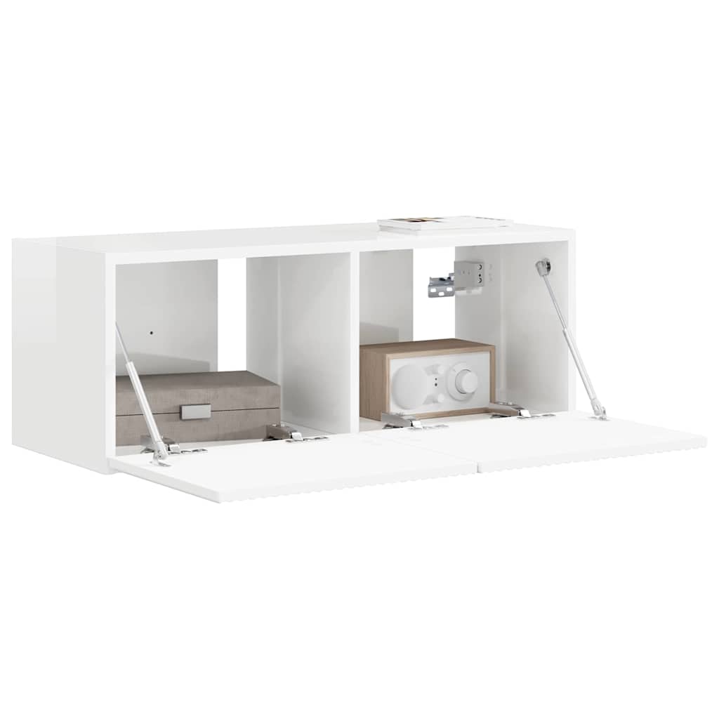 TV Wandkast Glanzend Wit 78,5 x 31 x 29,5 cm Bewerkt hout is nu te koop bij PeponiXL, paradijselijk wonen!