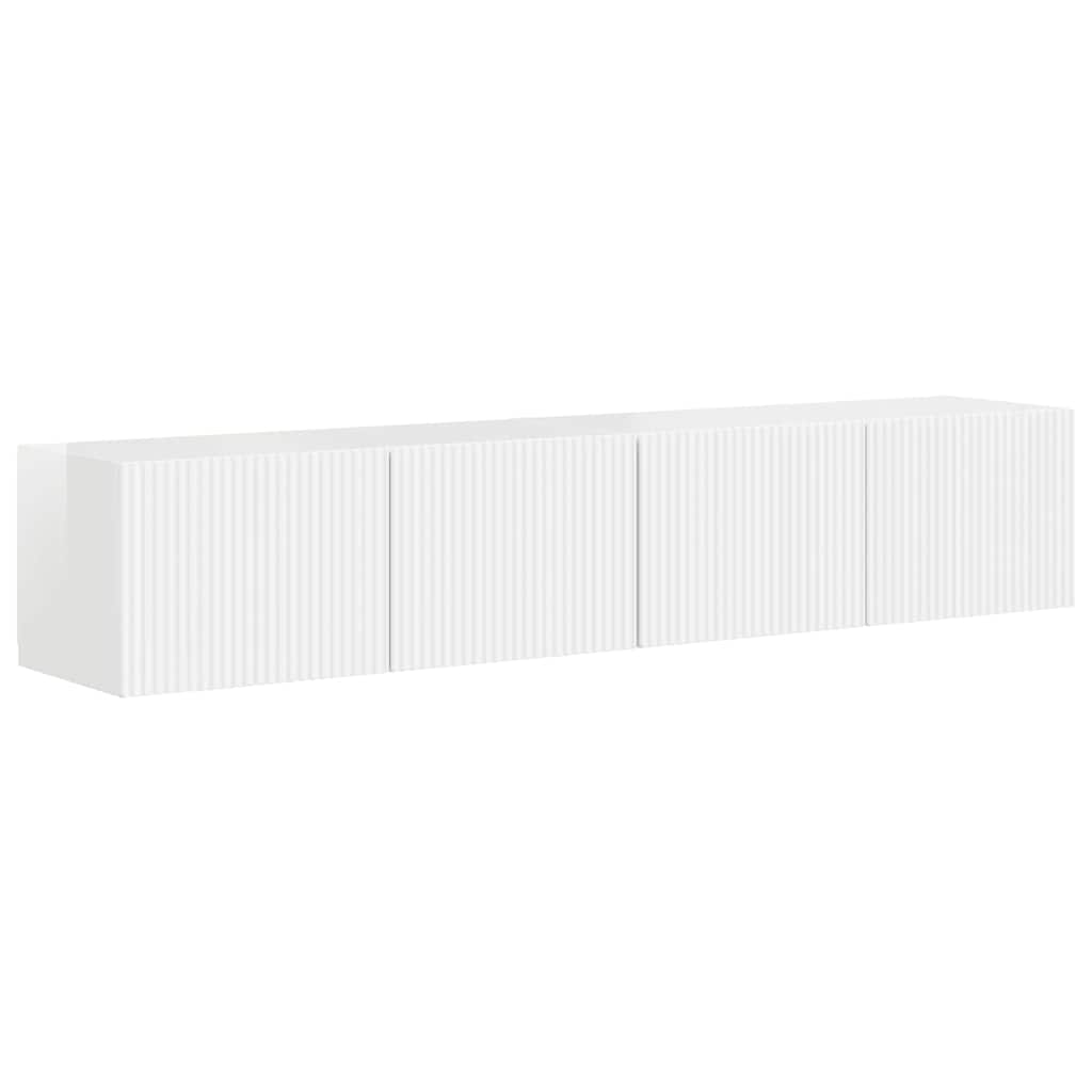 TV Wandkast 2 pcs Glanzend Wit 78,5 x 31 x 29,5 cm Bewerkt hout is nu te koop bij PeponiXL, paradijselijk wonen!