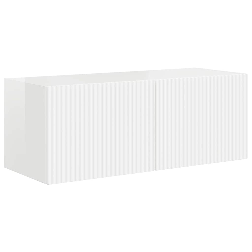 TV Wandkast 2 pcs Glanzend Wit 78,5 x 31 x 29,5 cm Bewerkt hout is nu te koop bij PeponiXL, paradijselijk wonen!