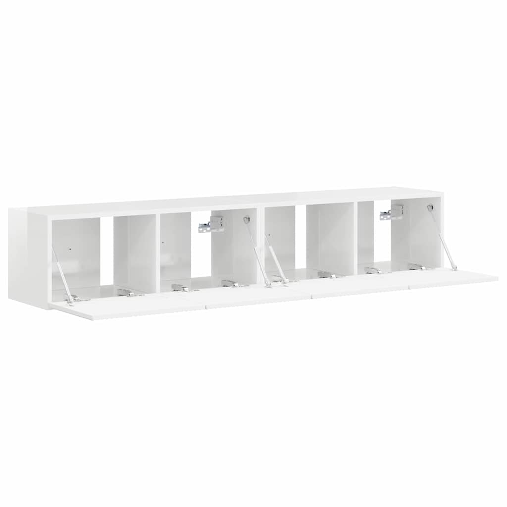 TV Wandkast 2 pcs Glanzend Wit 78,5 x 31 x 29,5 cm Bewerkt hout is nu te koop bij PeponiXL, paradijselijk wonen!