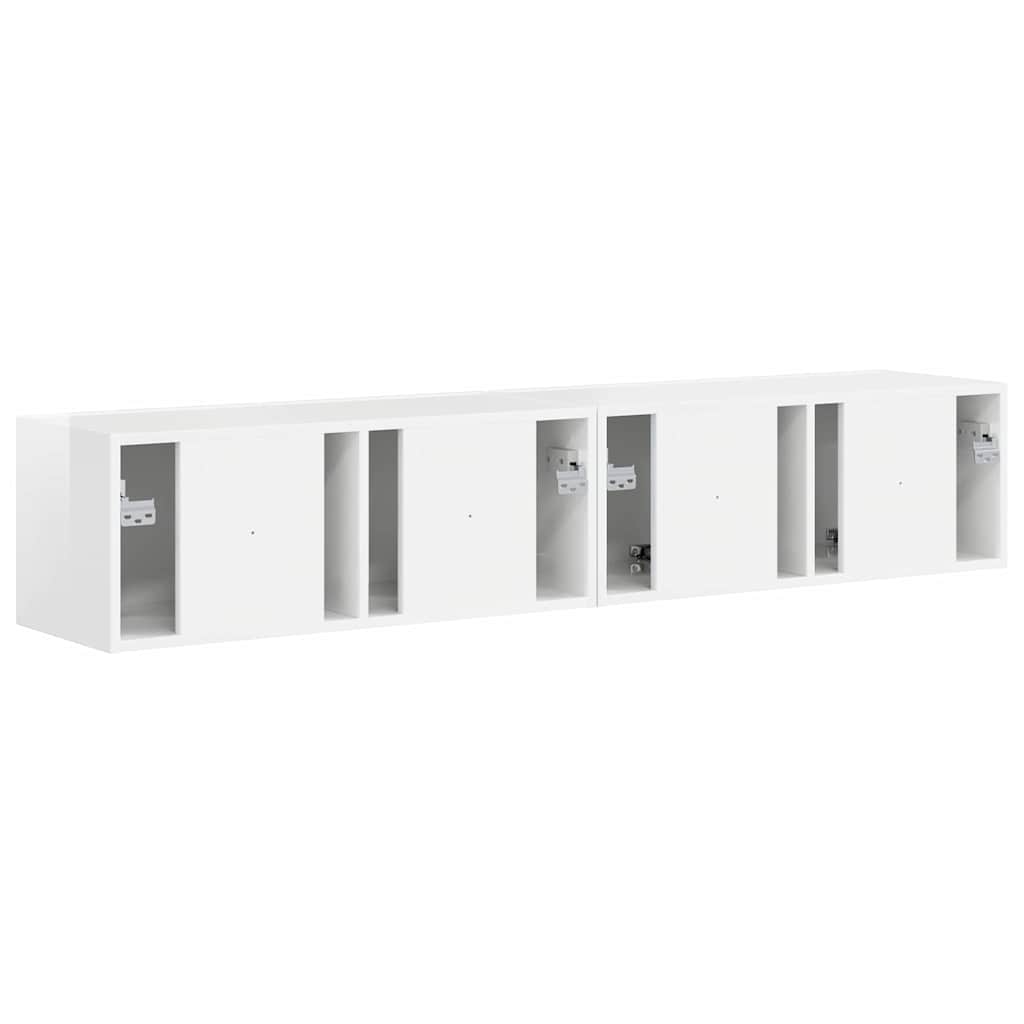 TV Wandkast 2 pcs Glanzend Wit 78,5 x 31 x 29,5 cm Bewerkt hout is nu te koop bij PeponiXL, paradijselijk wonen!
