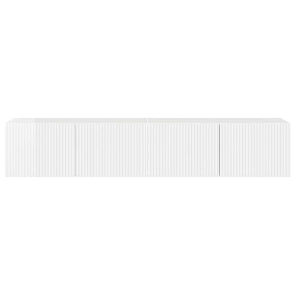 TV Wandkast 2 pcs Glanzend Wit 78,5 x 31 x 29,5 cm Bewerkt hout is nu te koop bij PeponiXL, paradijselijk wonen!