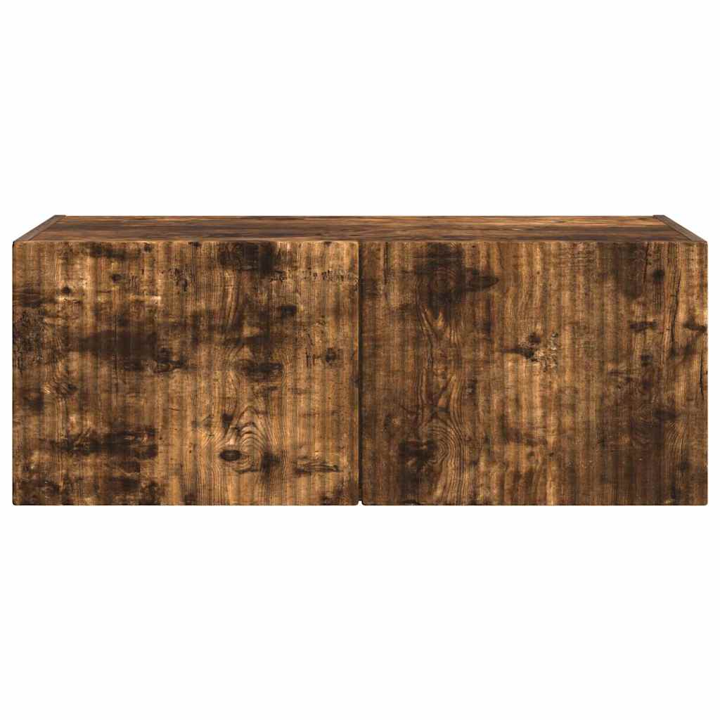 TV Wandkast Gerookt eiken 78,5 x 31 x 29,5 cm Bewerkt hout is nu te koop bij PeponiXL, paradijselijk wonen!