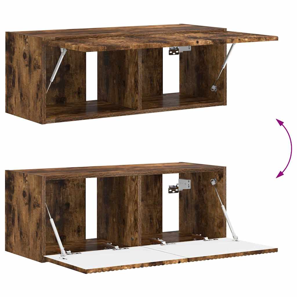 TV Wandkast Gerookt eiken 78,5 x 31 x 29,5 cm Bewerkt hout is nu te koop bij PeponiXL, paradijselijk wonen!