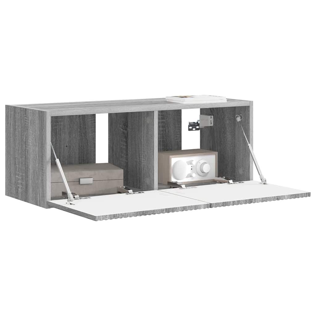 TV Wandkast Grijs Sonoma 78,5 x 31 x 29,5 cm Bewerkt hout is nu te koop bij PeponiXL, paradijselijk wonen!