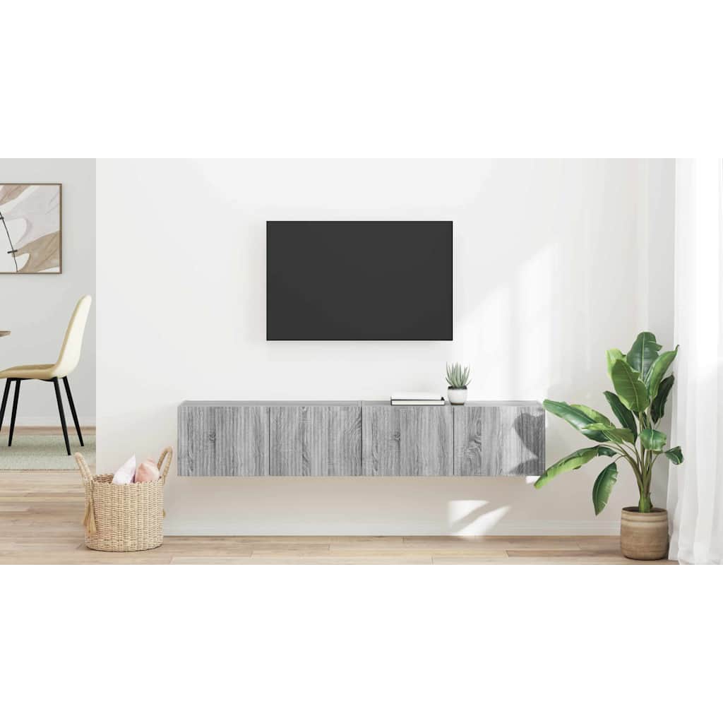 TV Wandkast 2 pcs Grijs Sonoma 78,5 x 31 x 29,5 cm Bewerkt hout is nu te koop bij PeponiXL, paradijselijk wonen!