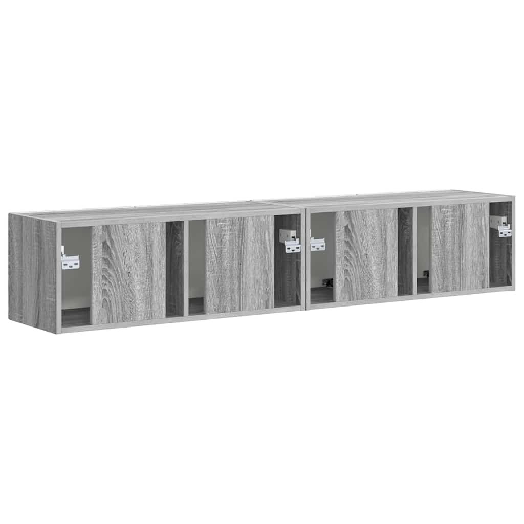 TV Wandkast 2 pcs Grijs Sonoma 78,5 x 31 x 29,5 cm Bewerkt hout is nu te koop bij PeponiXL, paradijselijk wonen!