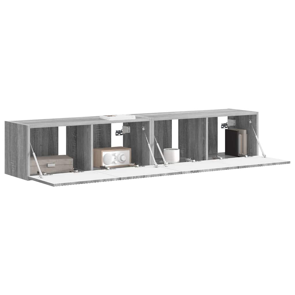 TV Wandkast 2 pcs Grijs Sonoma 78,5 x 31 x 29,5 cm Bewerkt hout is nu te koop bij PeponiXL, paradijselijk wonen!