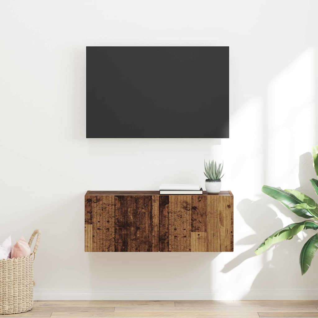TV Wandkast Oud Hout 78,5 x 31 x 29,5 cm Bewerkt hout is nu te koop bij PeponiXL, paradijselijk wonen!