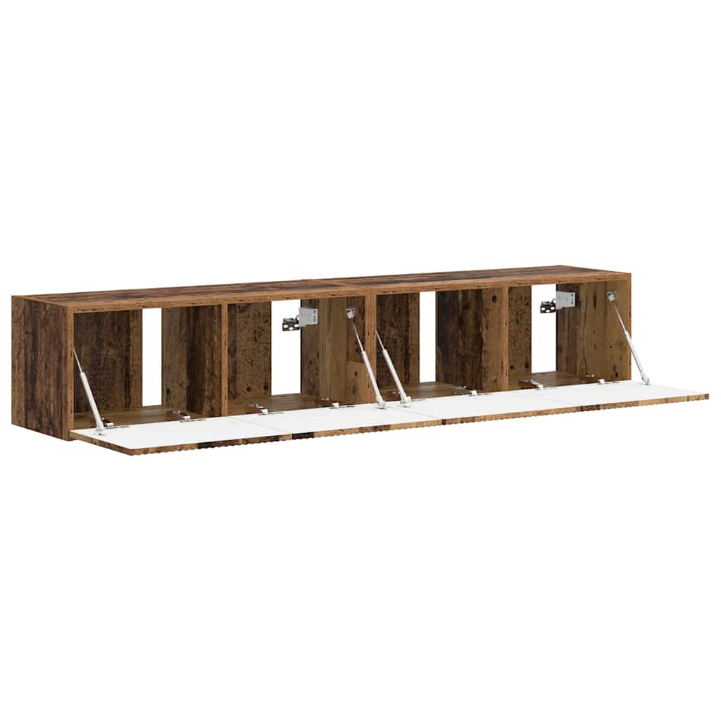 TV Wandkast 2 pcs Oud Hout 78,5 x 31 x 29,5 cm Bewerkt hout is nu te koop bij PeponiXL, paradijselijk wonen!