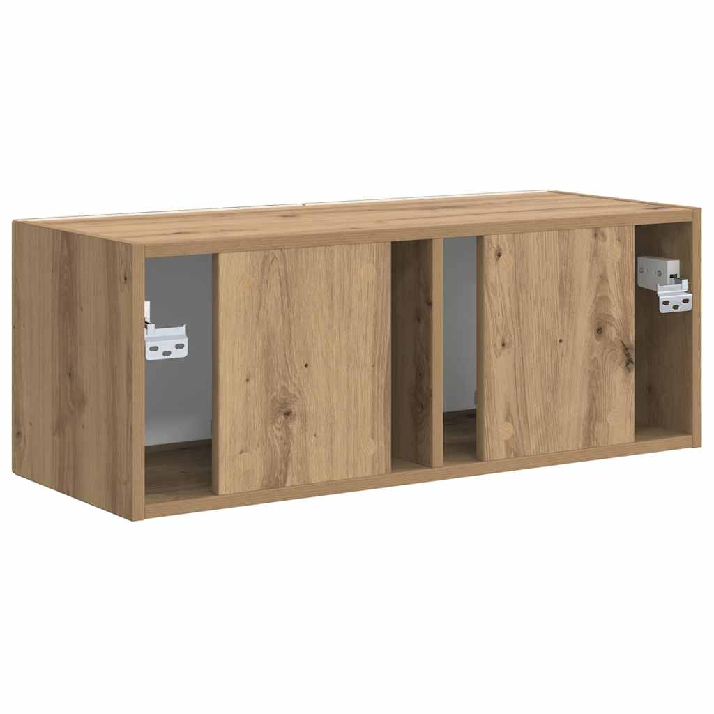 TV Wandkast 78,5 x 31 x 29,5 cm Ambachtelijk eiken Bewerkt hout is nu te koop bij PeponiXL, paradijselijk wonen!