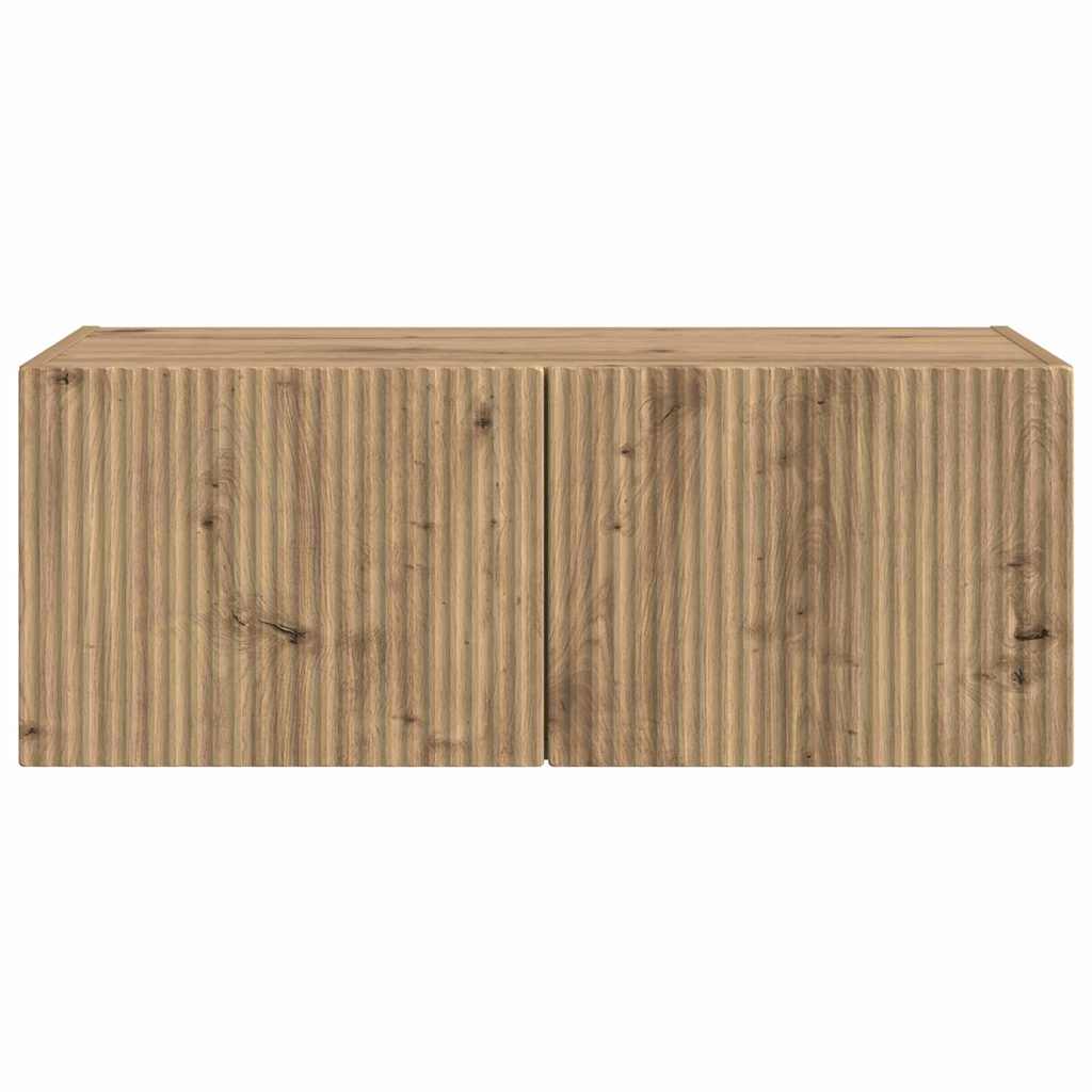 TV Wandkast 78,5 x 31 x 29,5 cm Ambachtelijk eiken Bewerkt hout is nu te koop bij PeponiXL, paradijselijk wonen!