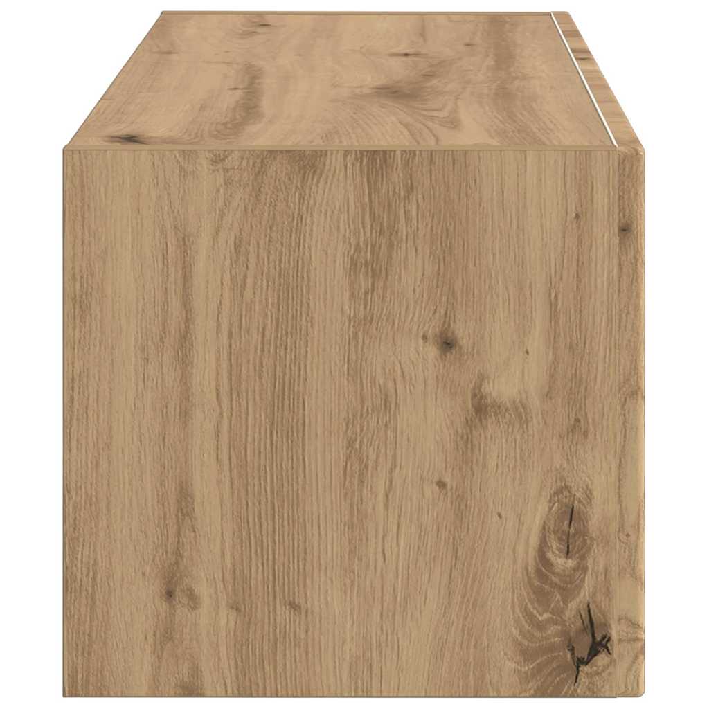 TV Wandkast 78,5 x 31 x 29,5 cm Ambachtelijk eiken Bewerkt hout is nu te koop bij PeponiXL, paradijselijk wonen!