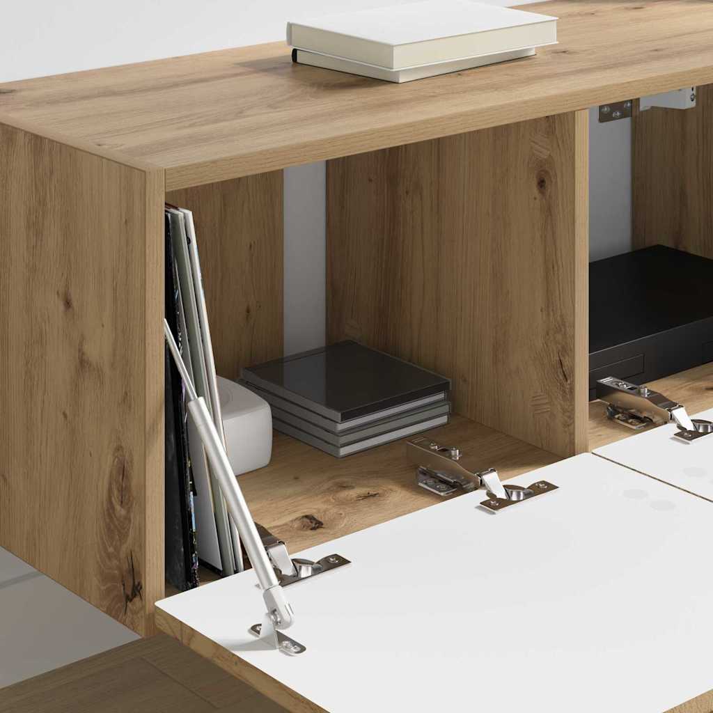 TV Wandkast 2 pcs Ambachtelijk eiken 78,5 x 31 x 29,5 cm is nu te koop bij PeponiXL, paradijselijk wonen!