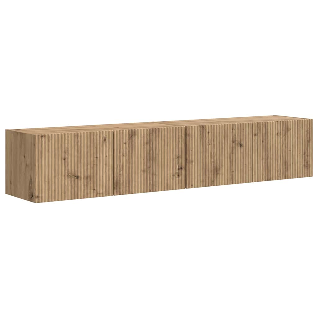 TV Wandkast 2 pcs Ambachtelijk eiken 78,5 x 31 x 29,5 cm is nu te koop bij PeponiXL, paradijselijk wonen!
