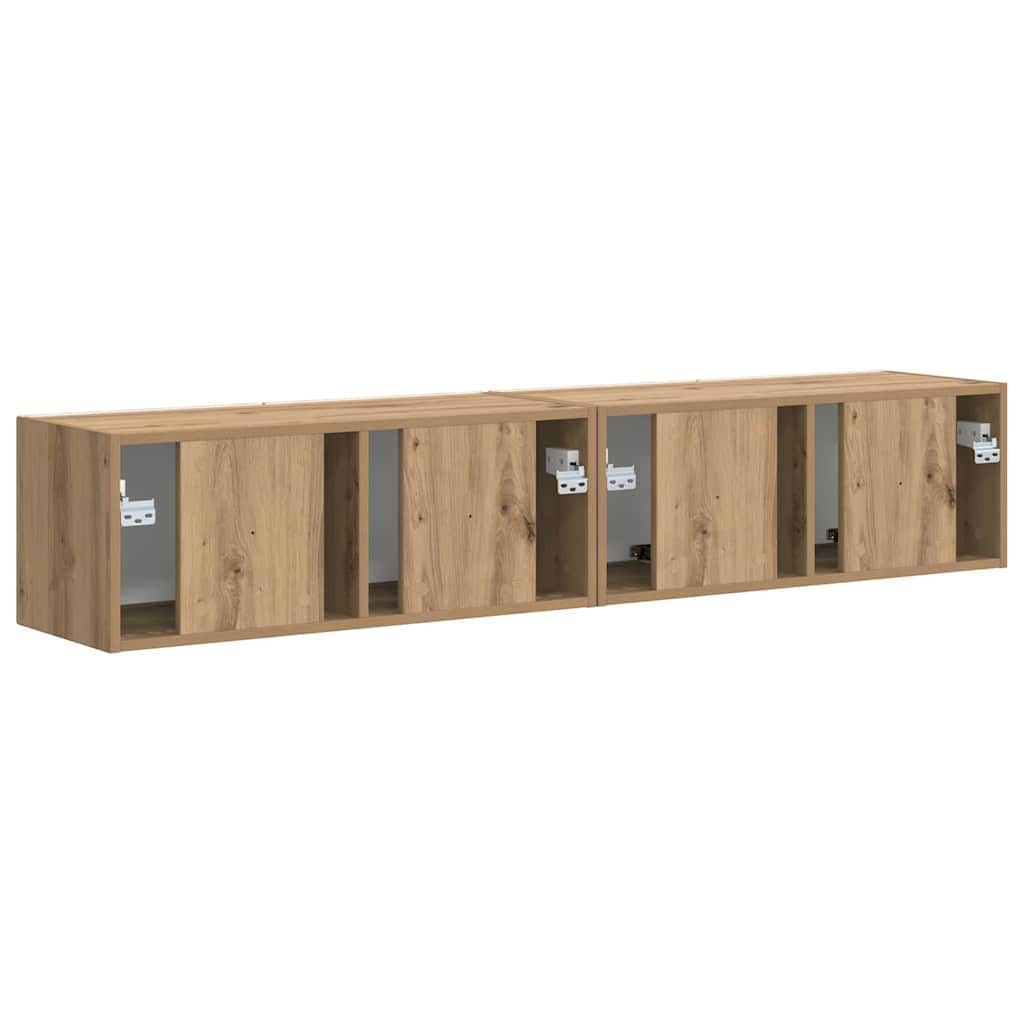 TV Wandkast 2 pcs Ambachtelijk eiken 78,5 x 31 x 29,5 cm is nu te koop bij PeponiXL, paradijselijk wonen!