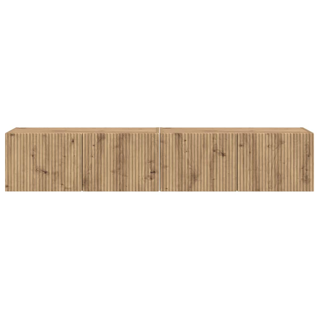 TV Wandkast 2 pcs Ambachtelijk eiken 78,5 x 31 x 29,5 cm is nu te koop bij PeponiXL, paradijselijk wonen!