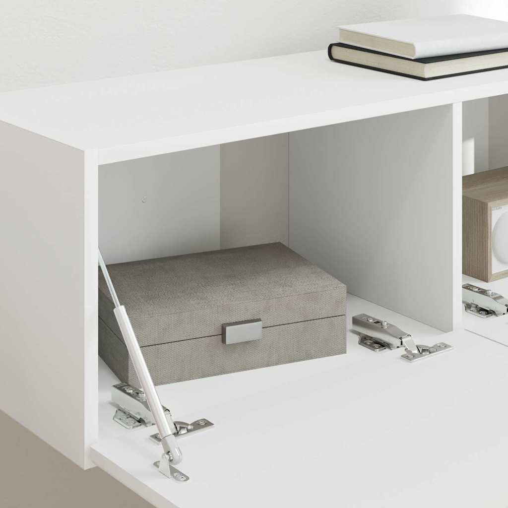 TV Wandkast Wandgemonteerd Wit 98 x 31 x 29,5 cm Bewerkt hout is nu te koop bij PeponiXL, paradijselijk wonen!