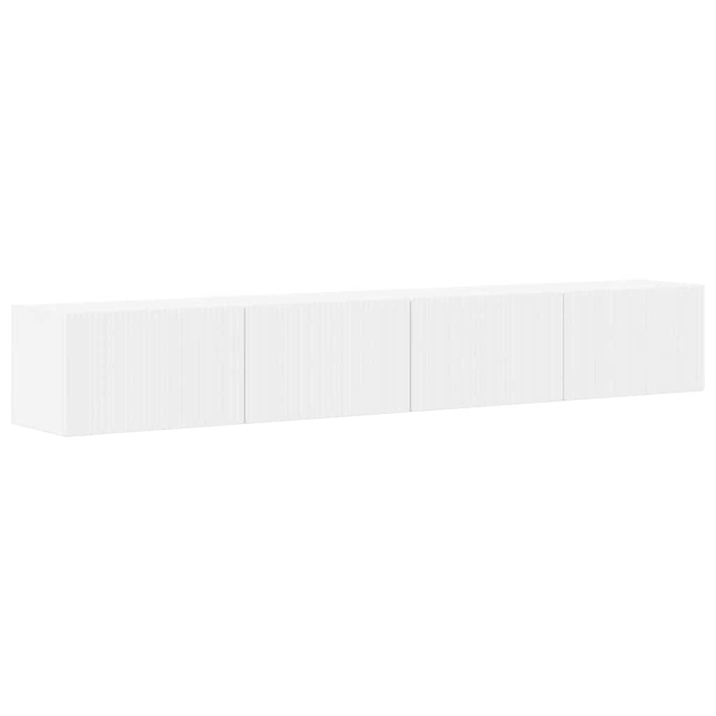 TV Wandkast 2 pcs Wit 98 x 31 x 29,5 cm Bewerkt hout is nu te koop bij PeponiXL, paradijselijk wonen!