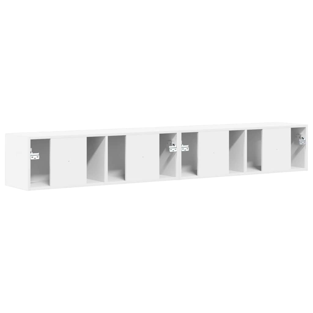 TV Wandkast 2 pcs Wit 98 x 31 x 29,5 cm Bewerkt hout is nu te koop bij PeponiXL, paradijselijk wonen!