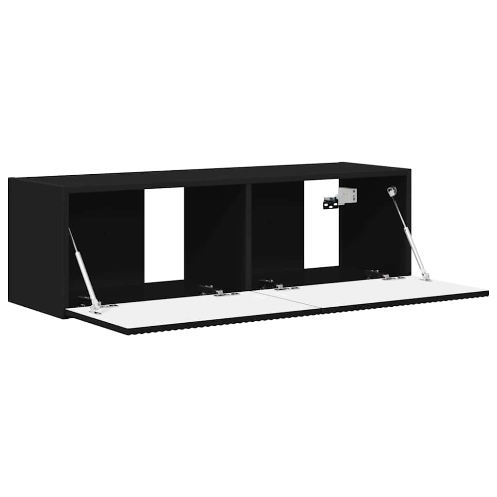 TV Wandkast Wandgemonteerd Zwart 98 x 31 x 29,5 cm Bewerkt hout is nu te koop bij PeponiXL, paradijselijk wonen!