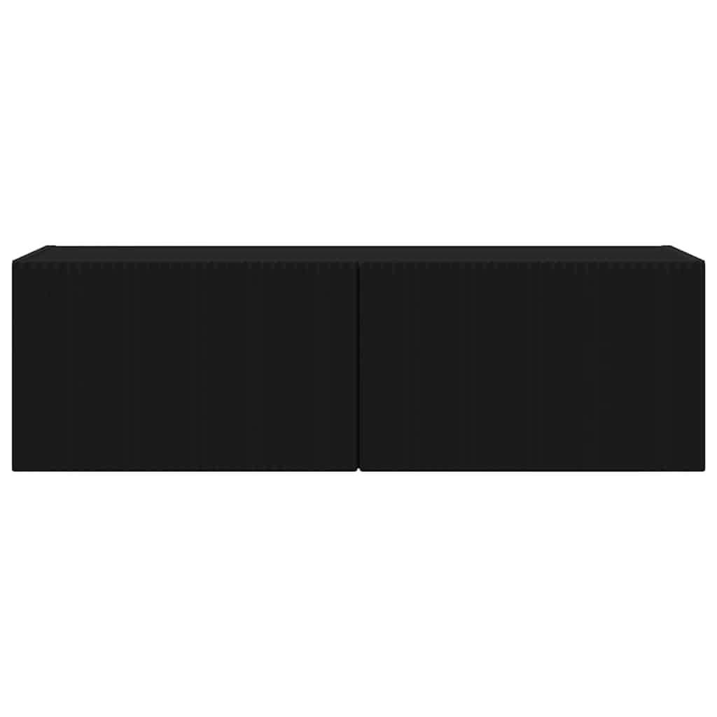 TV Wandkast Wandgemonteerd Zwart 98 x 31 x 29,5 cm Bewerkt hout is nu te koop bij PeponiXL, paradijselijk wonen!