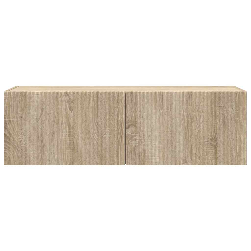 TV Wandkast Sonoma 98 x 31 x 29,5 cm Bewerkt hout is nu te koop bij PeponiXL, paradijselijk wonen!